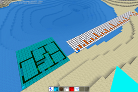 Colored plan for building house near „Ruler“ with 2^ block design