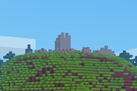 Cima della collina ingrandita dal basso