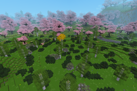 cherry and grasslands decorations