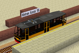 Minitram Konstal 105 in default livery