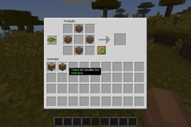 Planks lefted on the crafting table