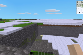 A screenshot showing the minimap being enabled with a lot of dungeons around