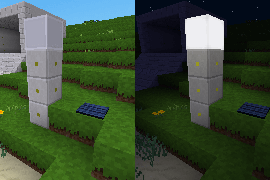 An outdoor light that turns on only at night when a player is close to it