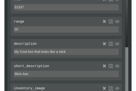 Editing meta data of an axe from “Minetest Game”