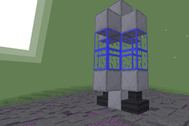 Titanium rocket with blue windows