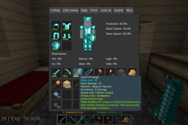 The Armor tab with the Staff of Energy's tooltip