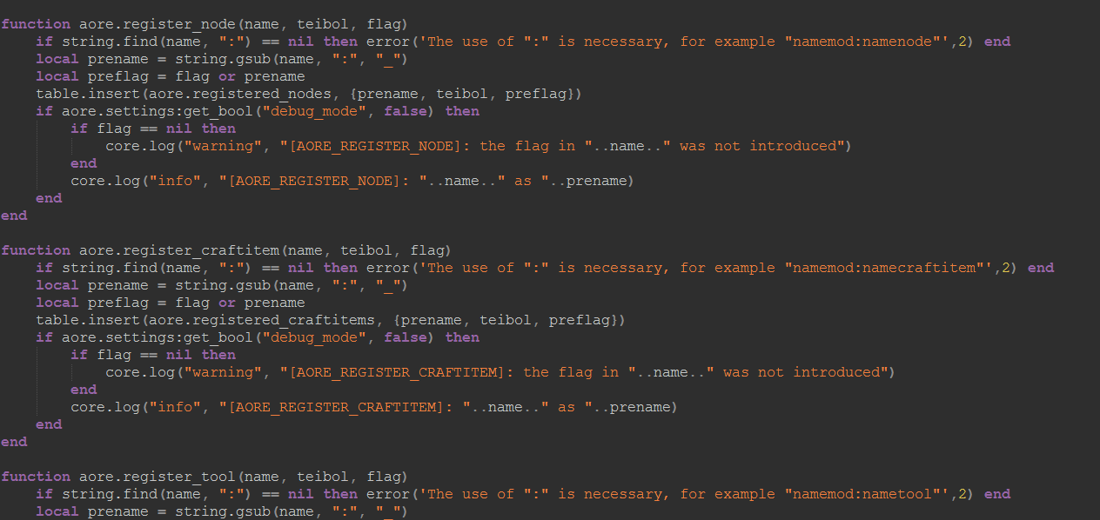 Advance ore API screenshot